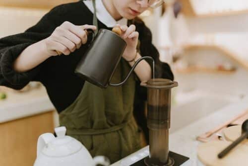 Blooming-Phase beim Kaffee kochen