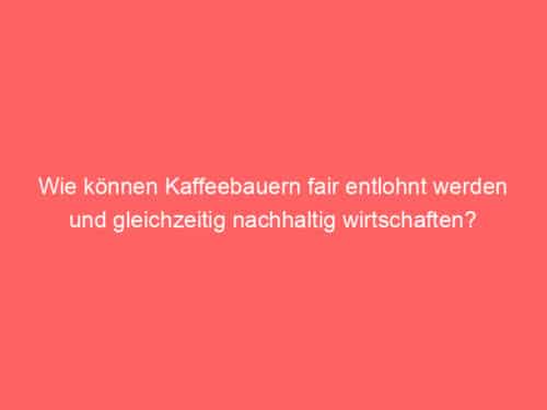 Wie können Kaffeebauern fair entlohnt werden und gleichzeitig nachhaltig wirtschaften?