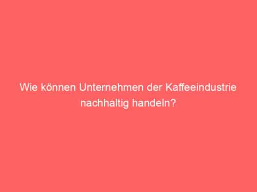 Wie können Unternehmen der Kaffeeindustrie nachhaltig handeln?