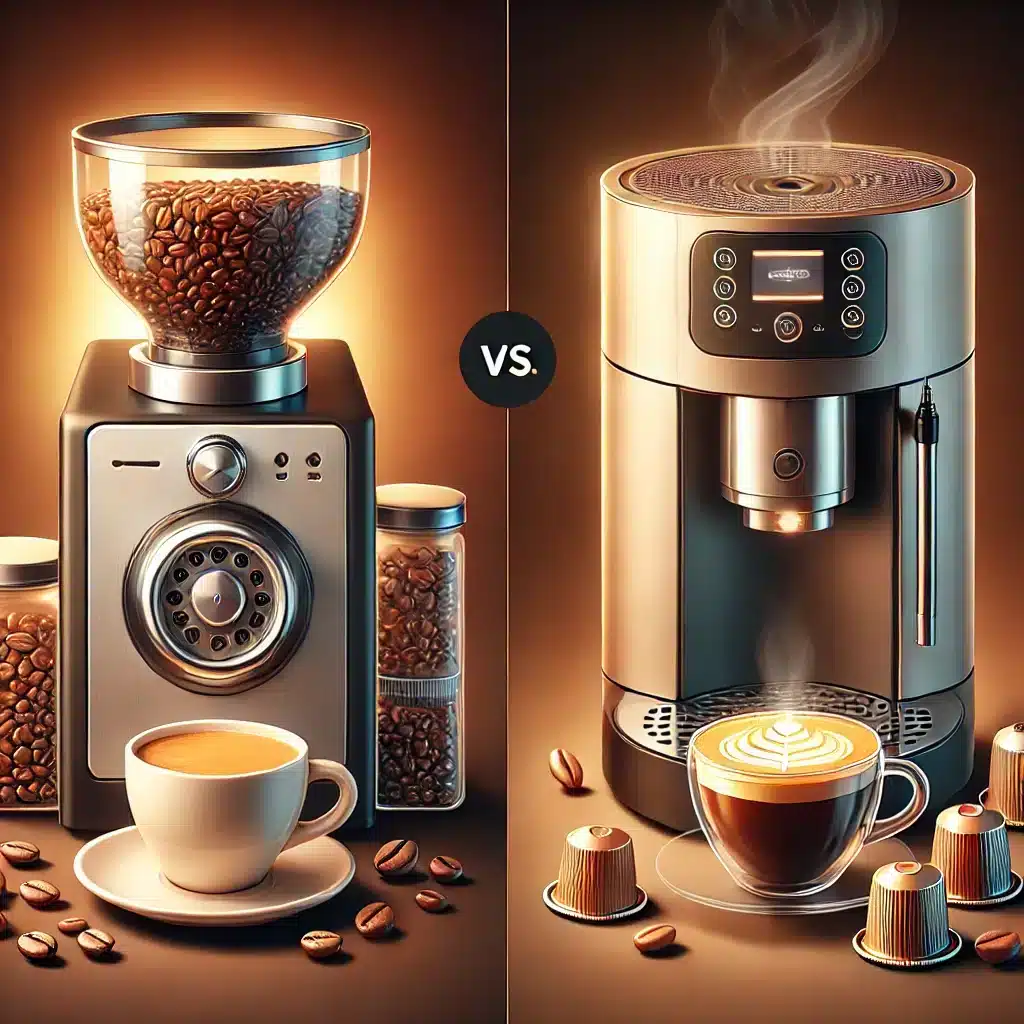 Der Vergleich zwischen Kaffeevollautomat und Kapselsystemen.