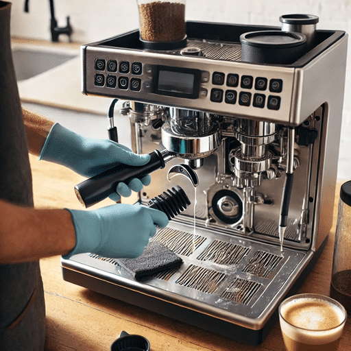 Kaffeevollautomat bei Reinigung und Fehlerbehebung