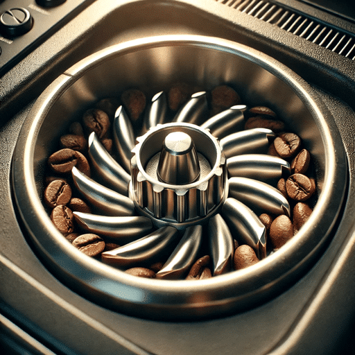 Kegelmahlwerk eines Kaffeevollautomaten im Detail