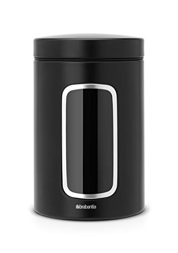 Brabantia Fensterdose 1.4L - Rund/Deckel - Matt Black