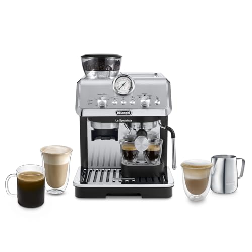 De'Longhi La Specialista Arte EC 9155.MB Espresso Siebträgermaschine, Espressomaschine mit Professioneller Milchaufschäumdüse, inkl. Barista-Kit, Edelstahl/Schwarz