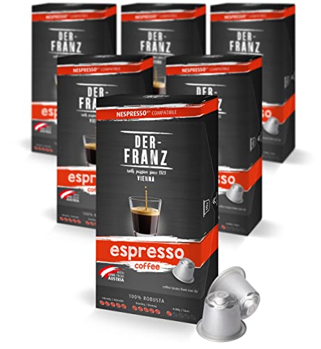 Der-Franz Nespresso kompatible Kaffee Kapseln, 6 x 10 Kapseln, Espresso