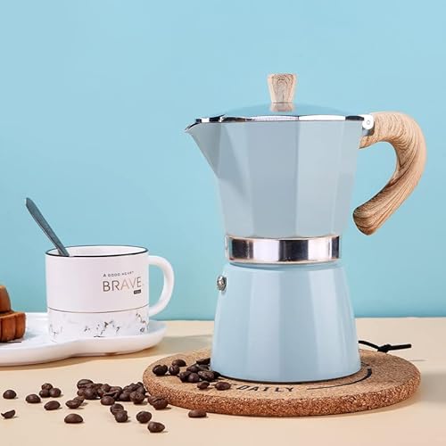 Retoteng Espressokocher für den Herd, 6 Espressotassen, Mokkakanne – 284 ml, manuelle kubanische Kaffeemaschine, Premium-Aluminium, Mokka, italienischer Espresso, Greca-Kaffeemaschine, Brauer,