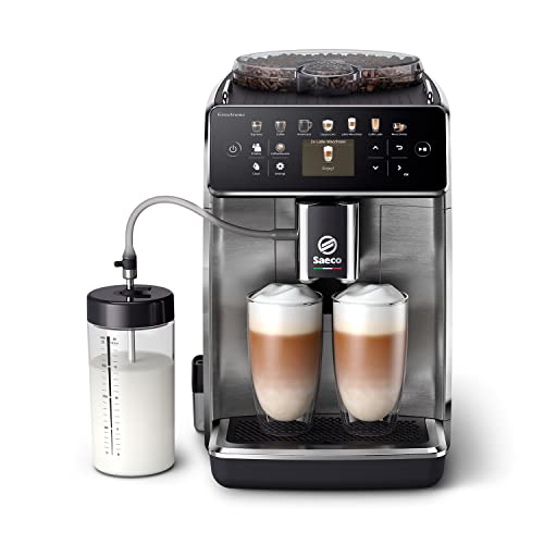 Saeco GranAroma Fully Automatic Espresso Machine, 16 Beverages, 6 User Profiles, Colored TFT Display, Metal Front, SM6585/00