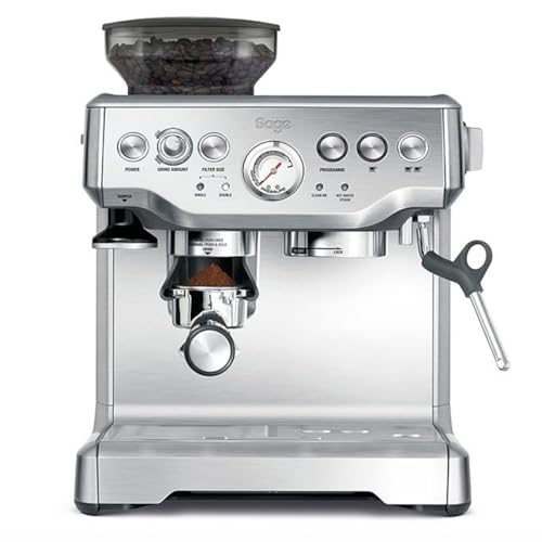 Sage Appliances the Barista Express Espressomaschine mit Milchaufschäumer, Siebträgermaschine, SES875BSS, Gebürsteter Edelstahl