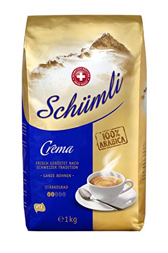 Schümli Crema Ganze Kaffeebohnen: Stärkegrad 2/5 und UTZ-Zertifizierung