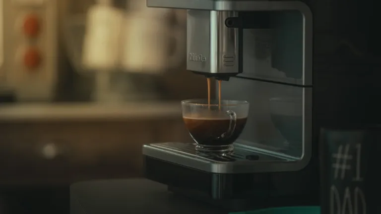 Wassermenge beim Kaffeevollautomaten einstellen: So wird die Tasse nicht wässrig 1 Kaffeevollautomat bei der Ausgabe einer Tasse Kaffee zur Einstellung der Wassermenge